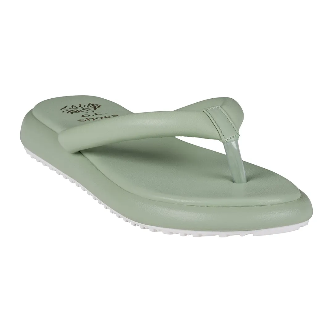 Parisa Sage Thong Slide Flat Sandals