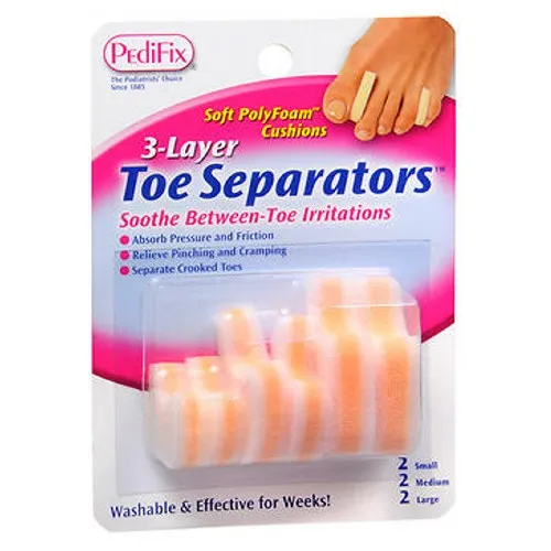 Pedifix 3-Layer Toe Separators 6 each By Pedifix