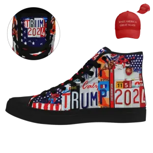 Personalized T Combo Deal, Custom Canvas High Top Sneakers and Hat, T 2024 Gift