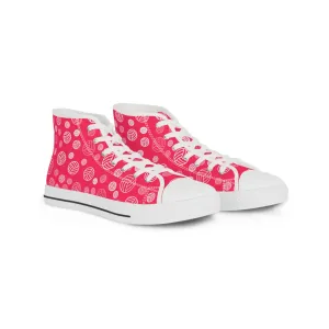 Pink Volleyball Men's High Top Sneakers