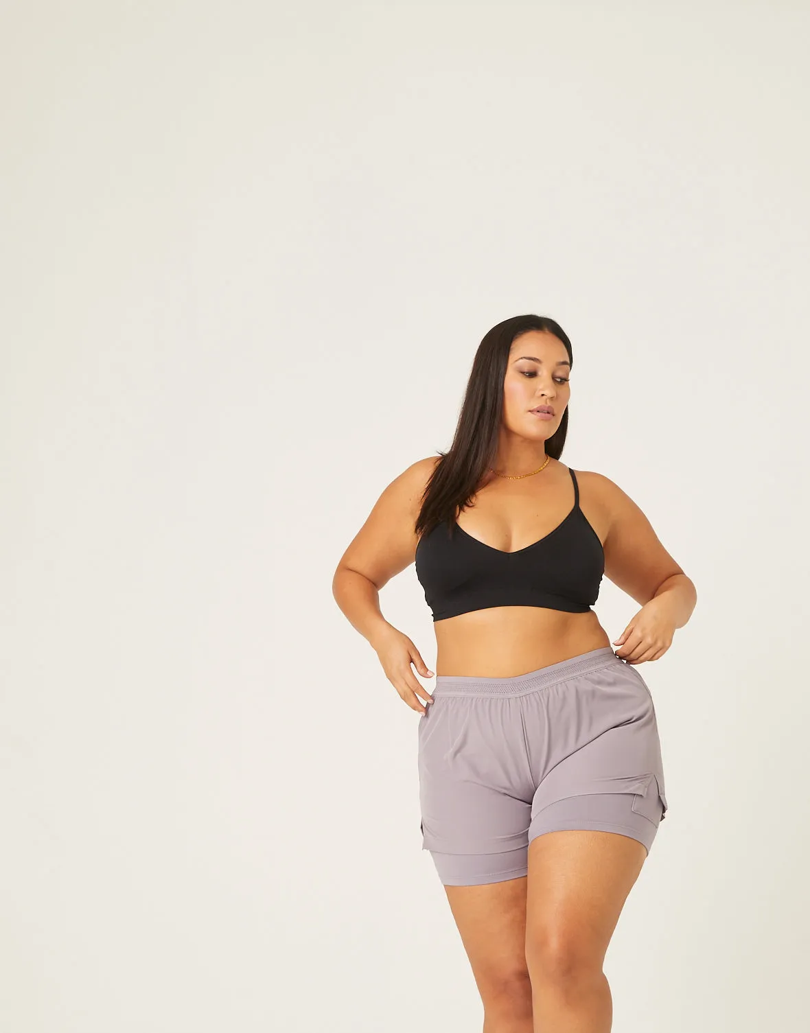 Plus Size Lined Athletic Shorts