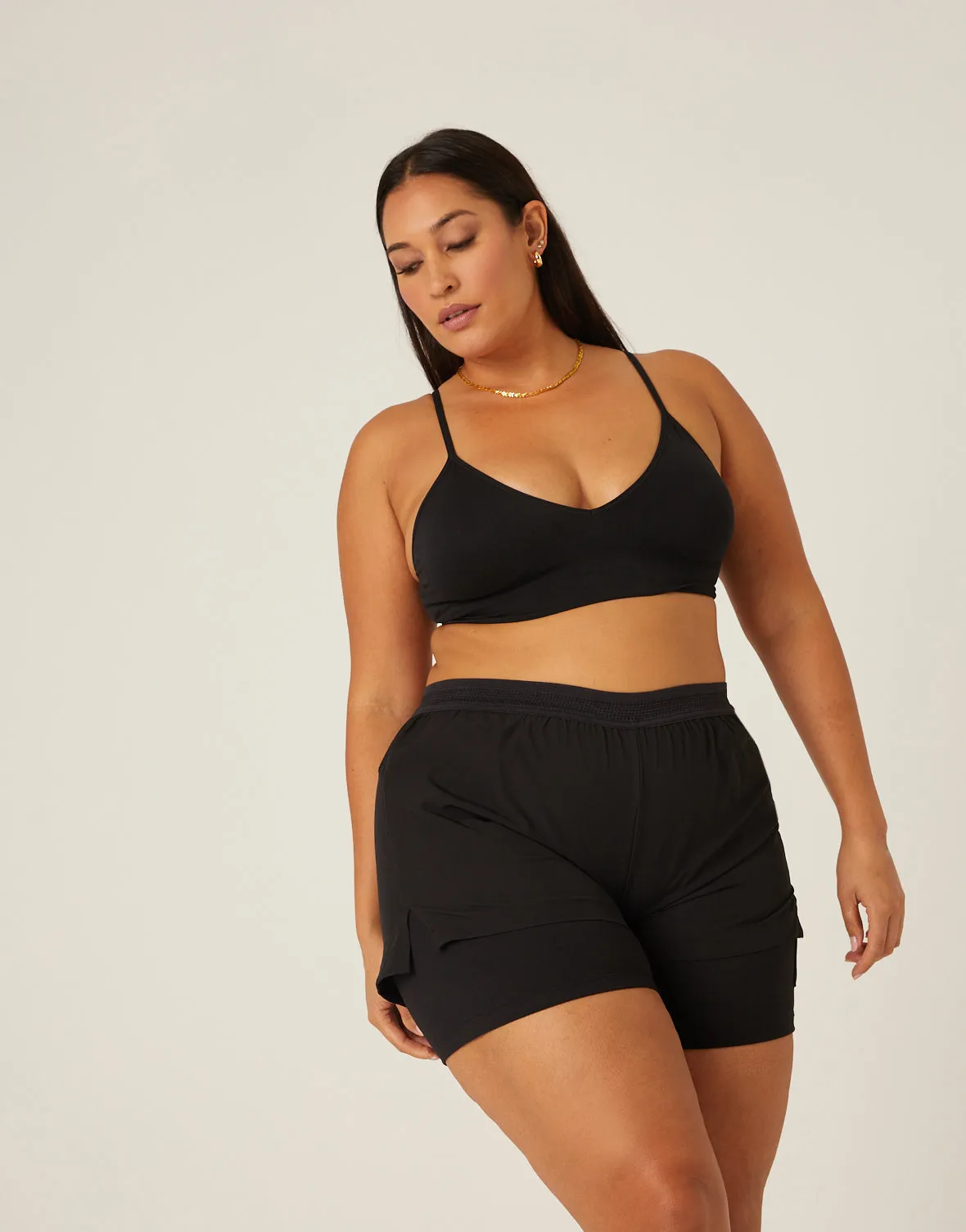 Plus Size Lined Athletic Shorts