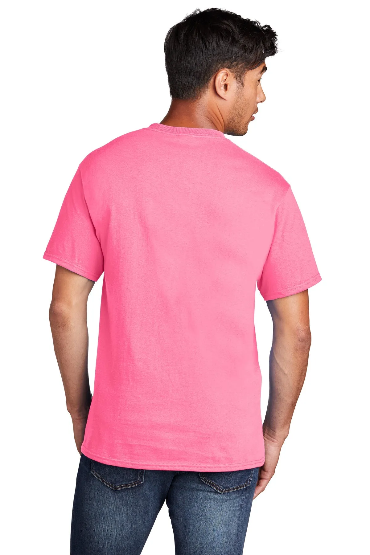 Port & Company Core Cotton Branded Tee's, Neon Pink*