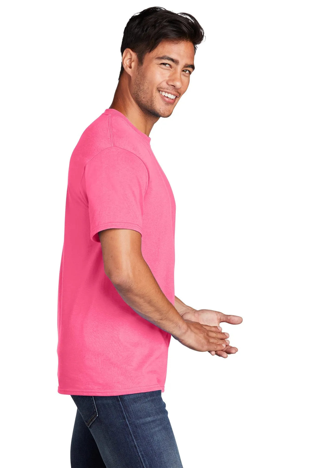 Port & Company Core Cotton Branded Tee's, Neon Pink*