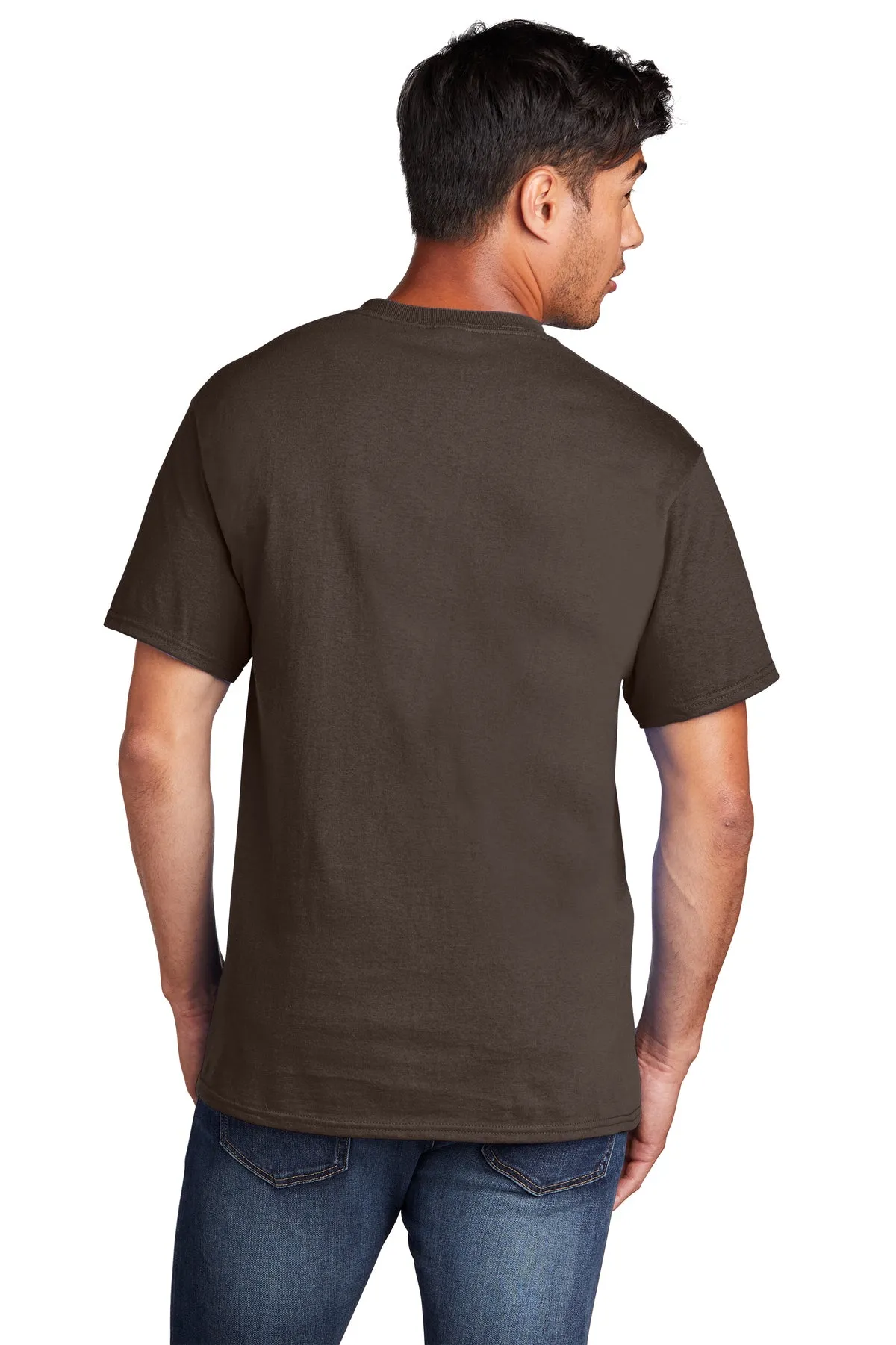 Port & Company Core Cotton Customized Tee's, Dark Chocolate Brown