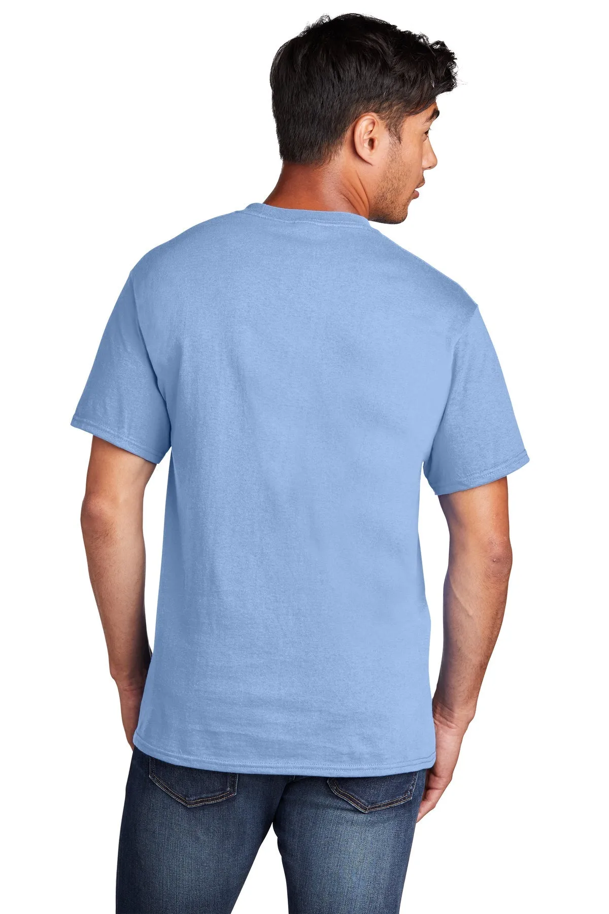 Port & Company Core Cotton Customized Tee's, Light Blue