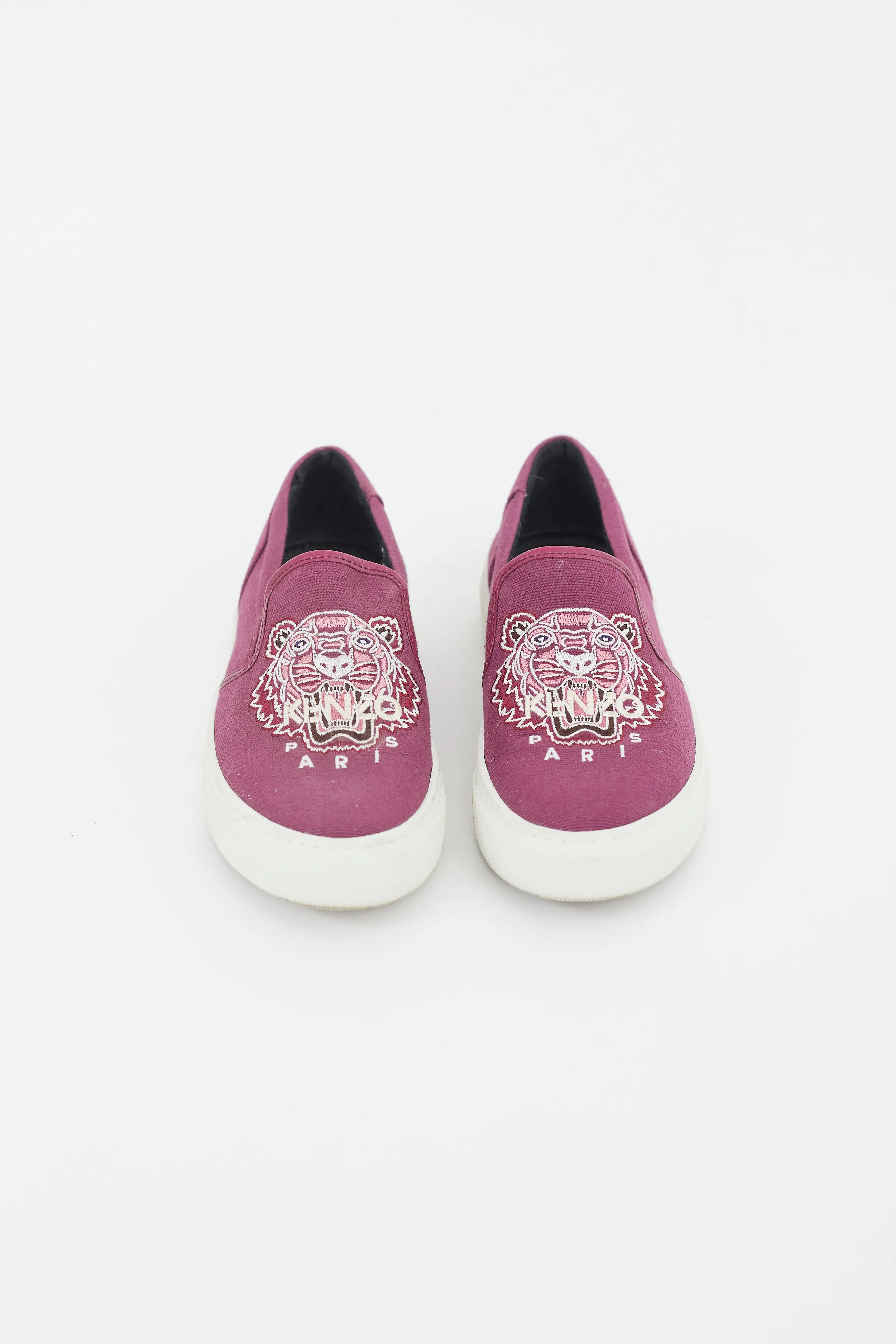 Purple & Multicolour Embroidered Slip On Sneaker