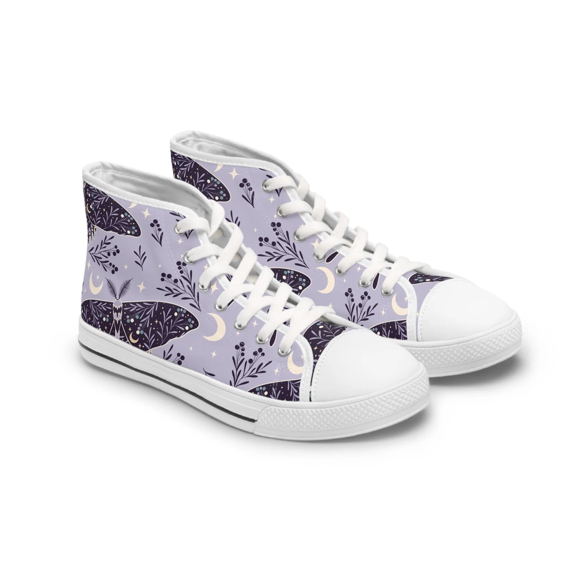 Purple Space Butterfly Women's High Top Sneakers