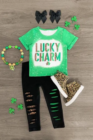 "Lucky Charm" Distressed Legging Set