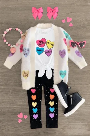 Rainbow Candy Hearts Legging Set