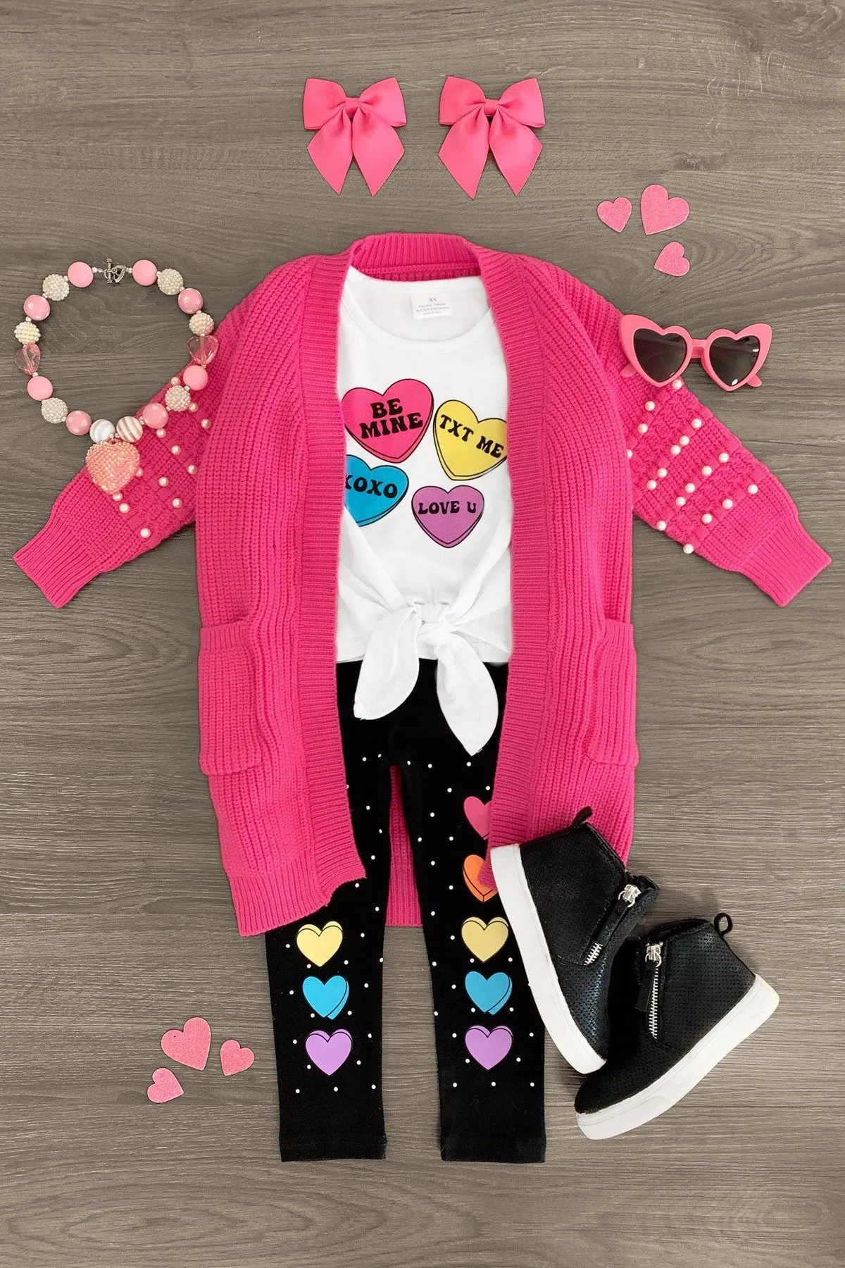 Rainbow Candy Hearts Legging Set