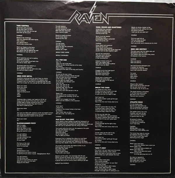 Raven (6) - All For One (LP, Album) (NM or M-)