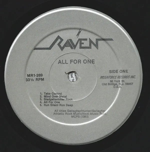 Raven  - All For One (LP, Album) (VG )