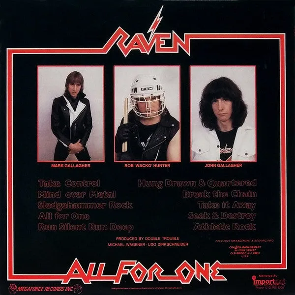 Raven  - All For One (LP, Album) (VG )