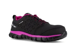 Reebok Work RB491 Women's Sublite Composite Safety Toe Cushion Athletic Shoe - Black and Pink