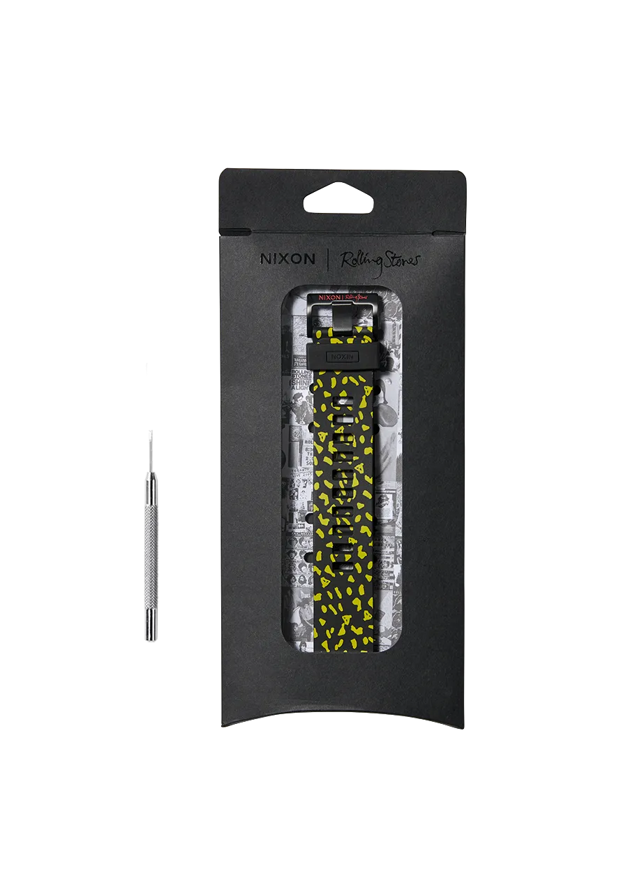 Rolling Stones 23mm FKM Rubber Band - Black / Yellow