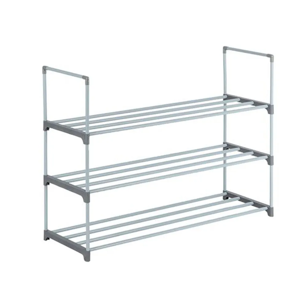 RONSHIN 3 Tier Stackable Shoes Rack Storage Shelf GREY