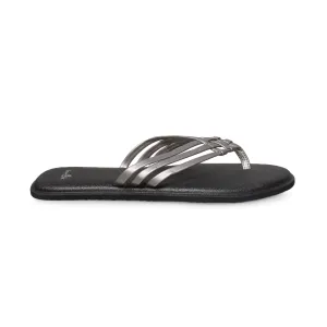 Sanuk Salty Metallic Pewter Flip Flops - Women's