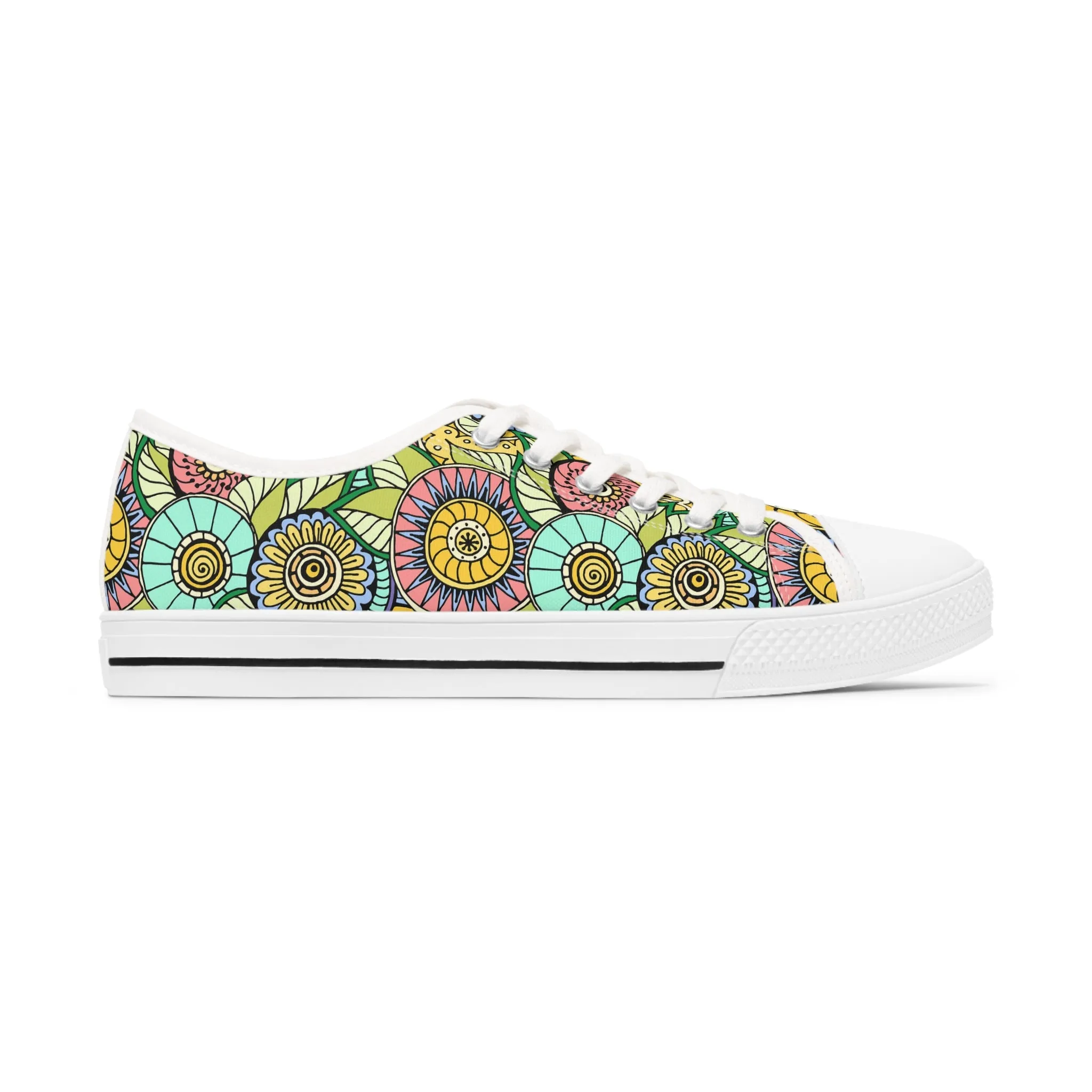 Seamless Flowers Women's Low Top Sneakers