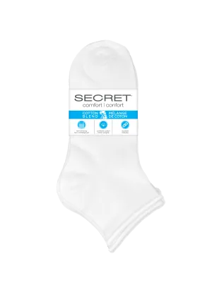 SECRET®Comfort Cotton Roll Top Quarter - 3 Pairs