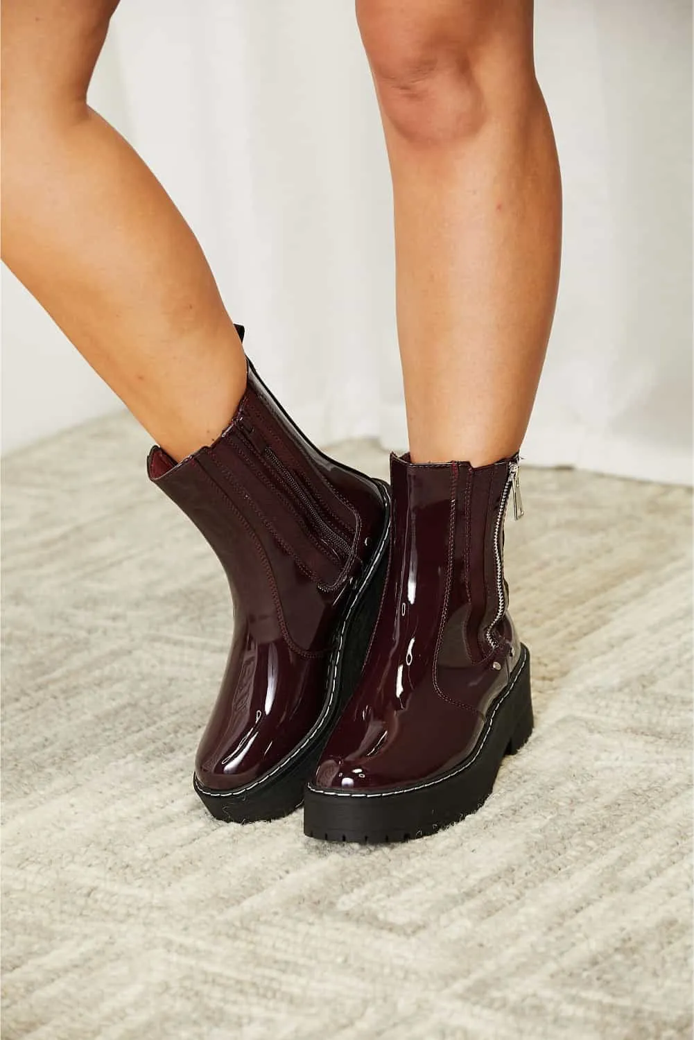 Side Zip Platform Boots