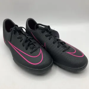 Size 3Y: Nike Mercuial Black & Pink Lace-up Tuff/Indoor Soccer Cleats