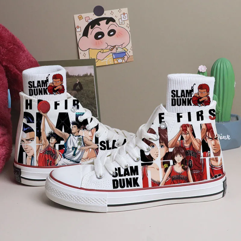 Slam Dunk graphic co-branded high canvas shoes