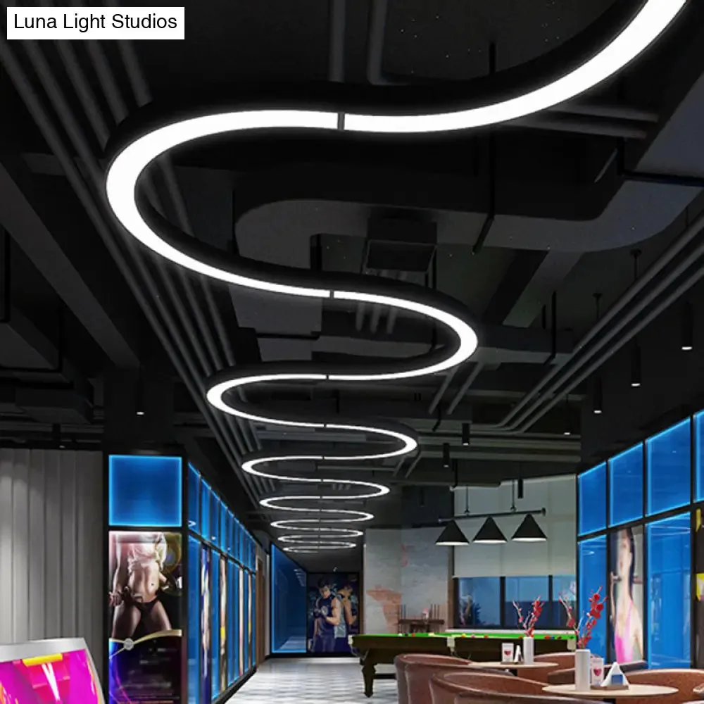 Sleek Metallic LED ARC Pendant: Ideal for Gyms, Shopping Centers, and Spacious Venues