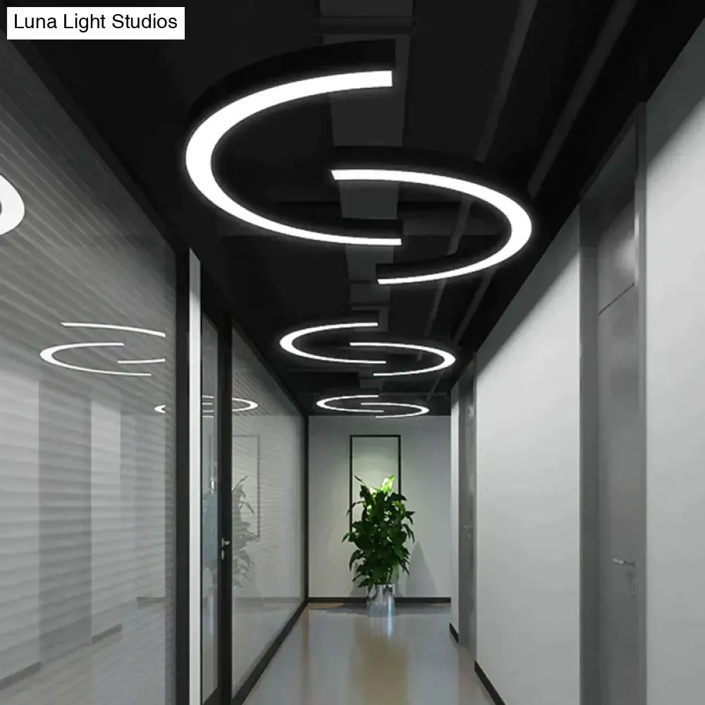 Sleek Metallic LED ARC Pendant: Ideal for Gyms, Shopping Centers, and Spacious Venues