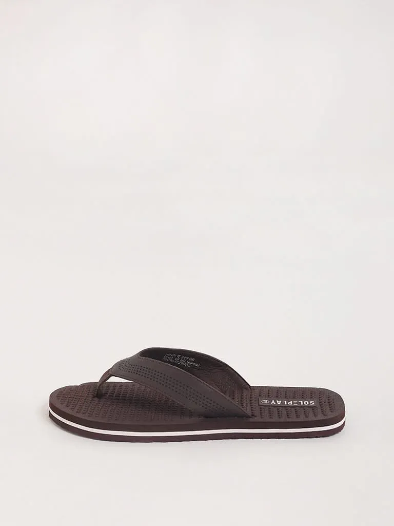 SOLEPLAY Brown Self-Patterned Flip-Flop