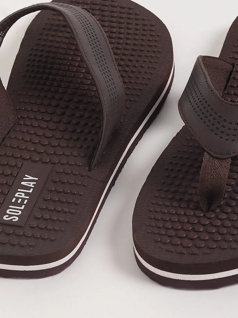 SOLEPLAY Brown Self-Patterned Flip-Flop