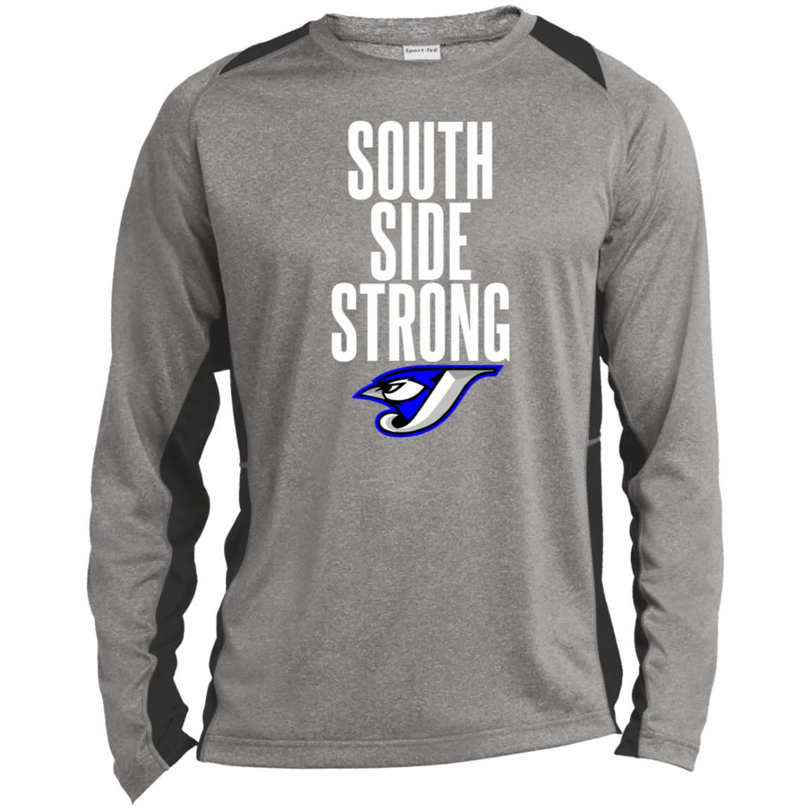 South Side Strong ST361LS Long Sleeve Heather Colorblock Performance Tee