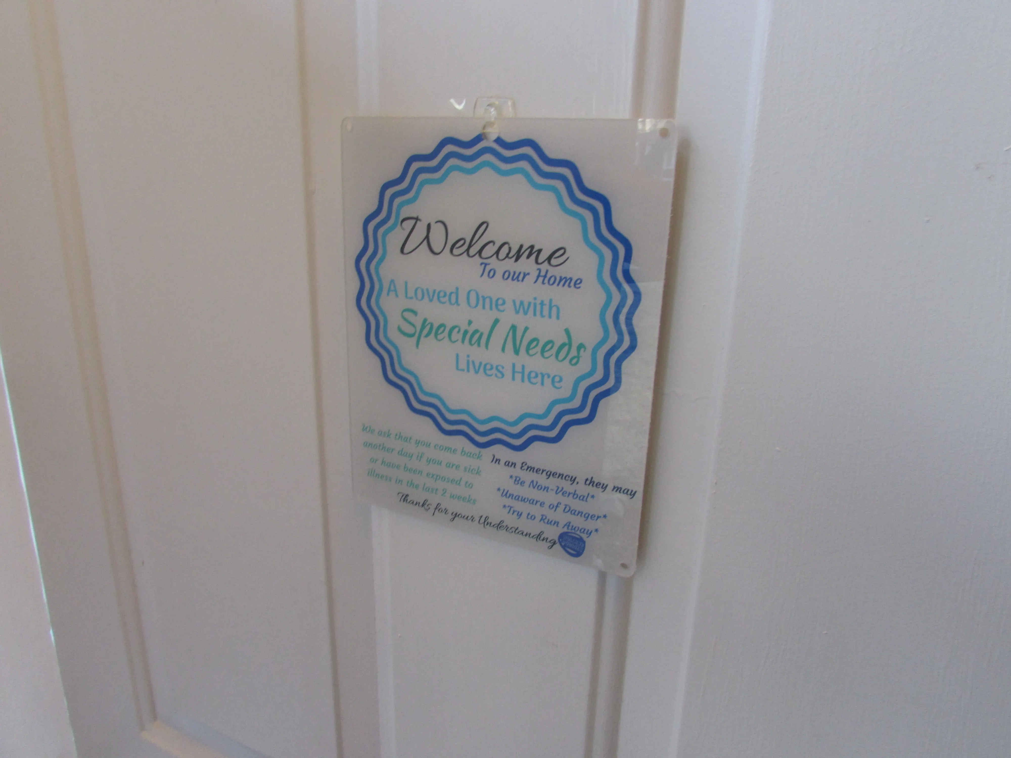 Special Needs Child Door Sign - Blue