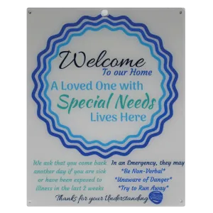 Special Needs Child Door Sign - Blue