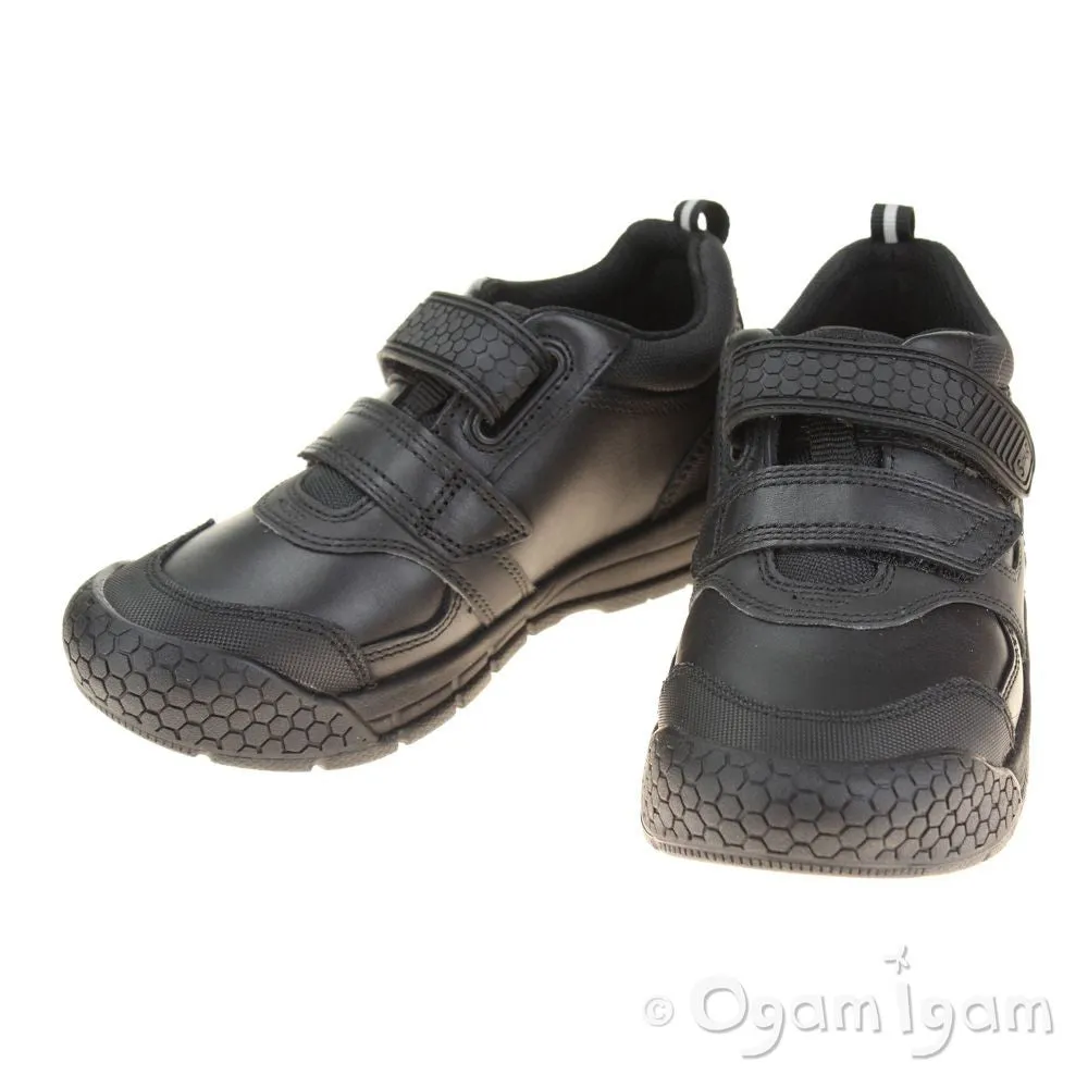 Start-rite Strike Boys Black School Shoe