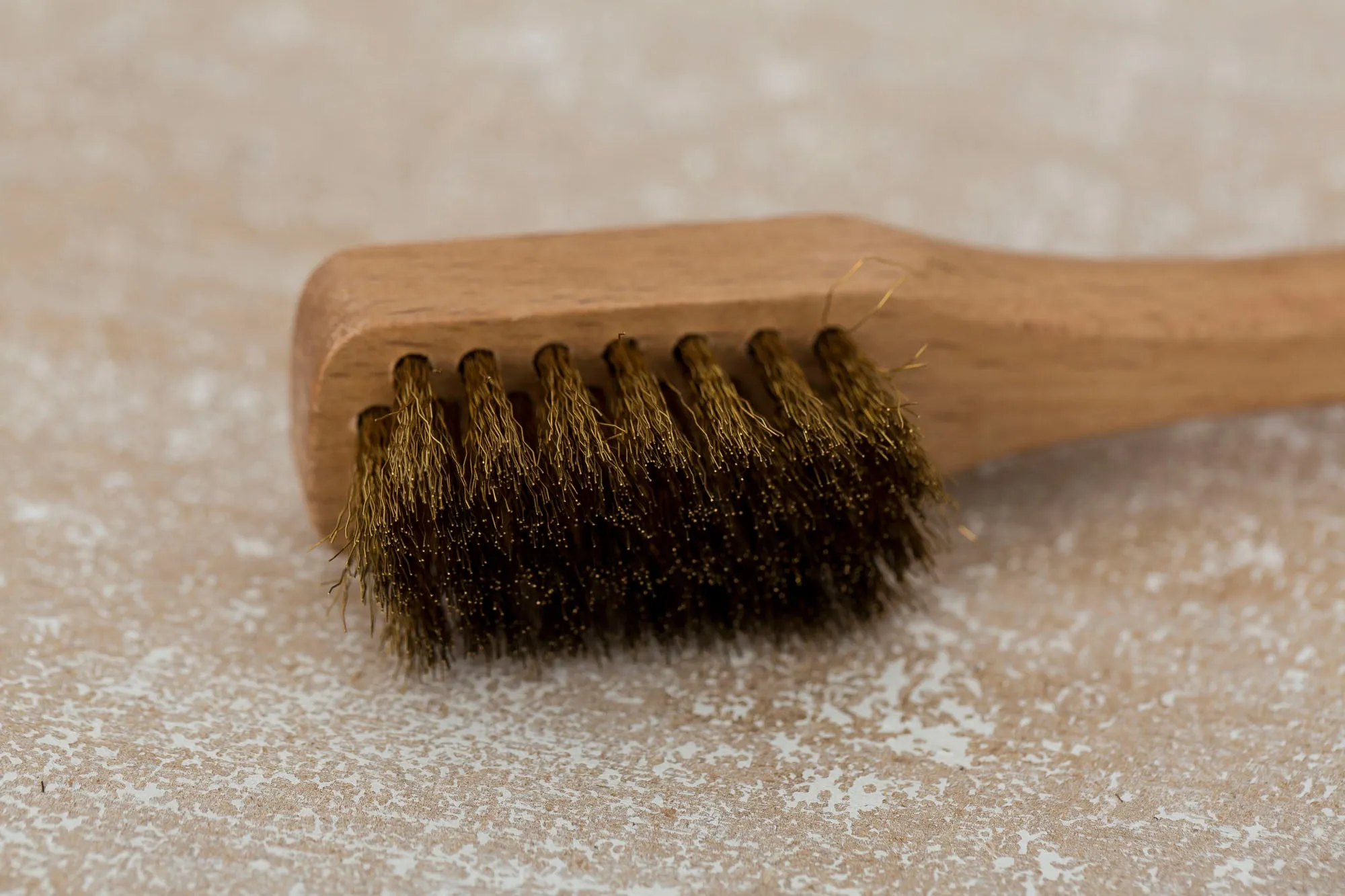 Suede Shoe Brush - Brass