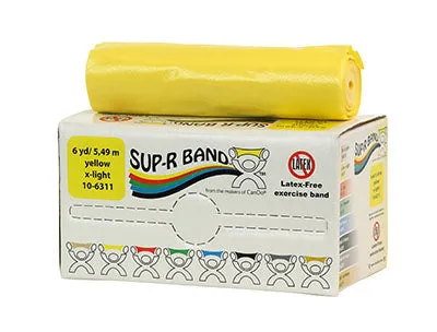 Sup-R Band Latex Free Exercise Band - 6 yard roll - Yellow - x-light