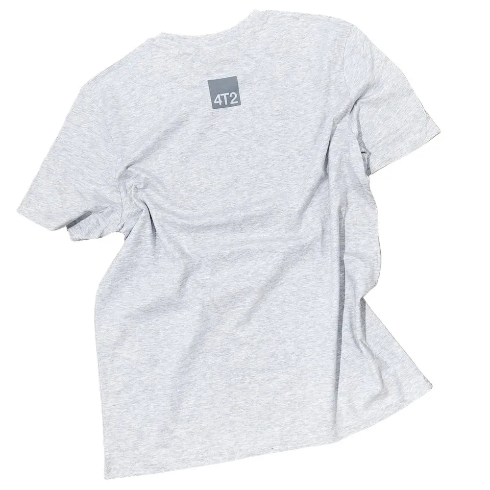 tee, running is ugly, light grey heather.