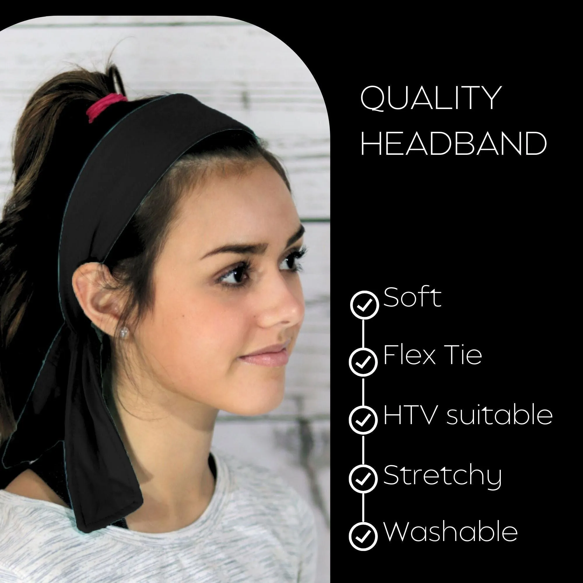 Tie Back Headband Moisture Wicking Athletic Sports Head Band You Pick Colors & Quantities