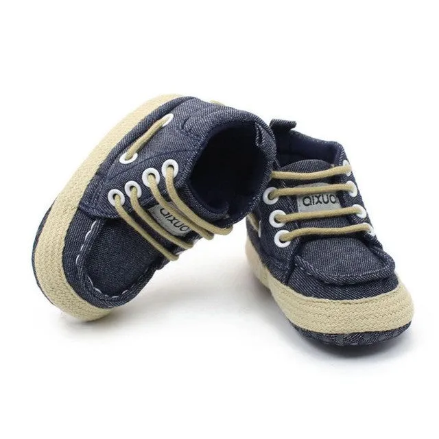 Toddler First Walkers Cotton Canvas Shoes Infant Sneaker Soft Bottom Baby Bebe Crib High-Top Moccasins Shoes