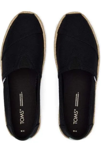 Toms Footwear Alpargata Recycled Cotton Rope Espadrille Black