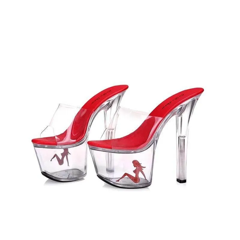 Transparent Crystal Platform High Heels