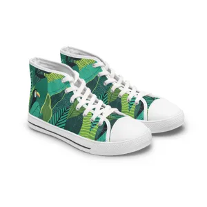 Tropical Leaves Toucan Women's High Top Sneakers