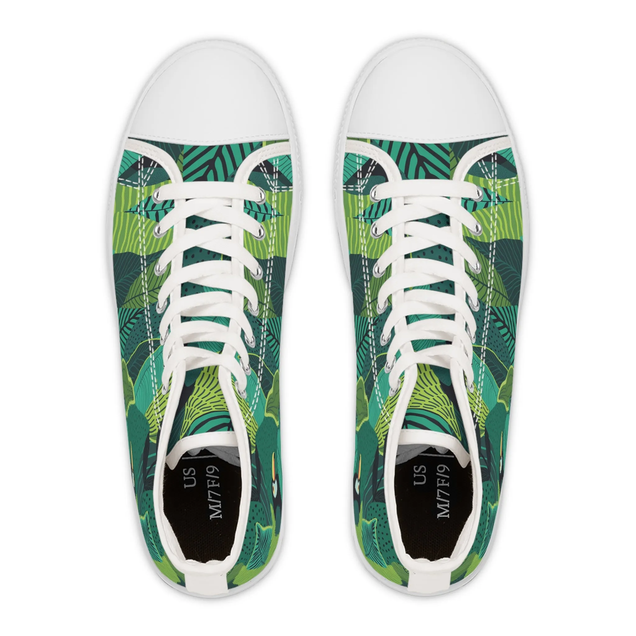 Tropical Leaves Toucan Women's High Top Sneakers