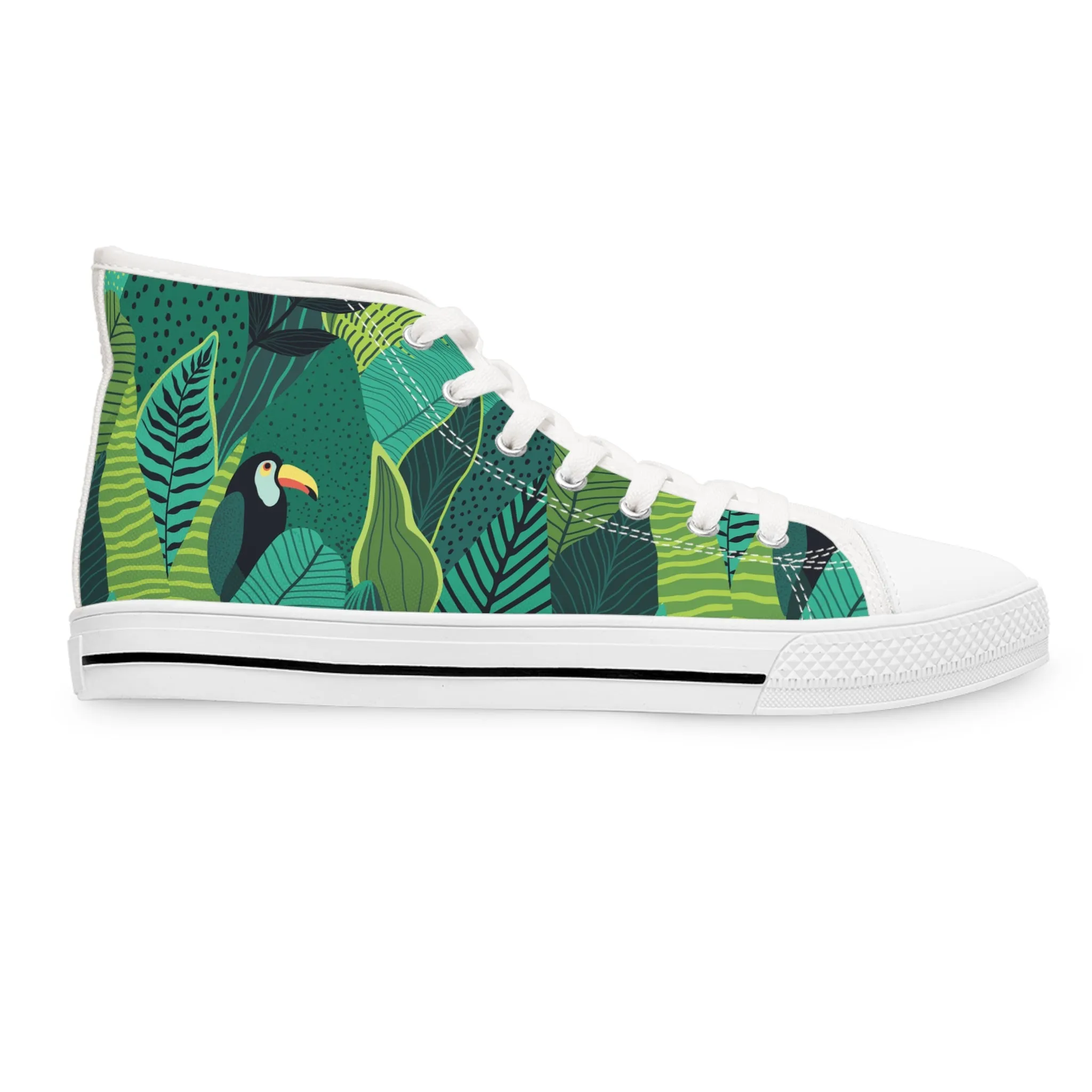 Tropical Leaves Toucan Women's High Top Sneakers