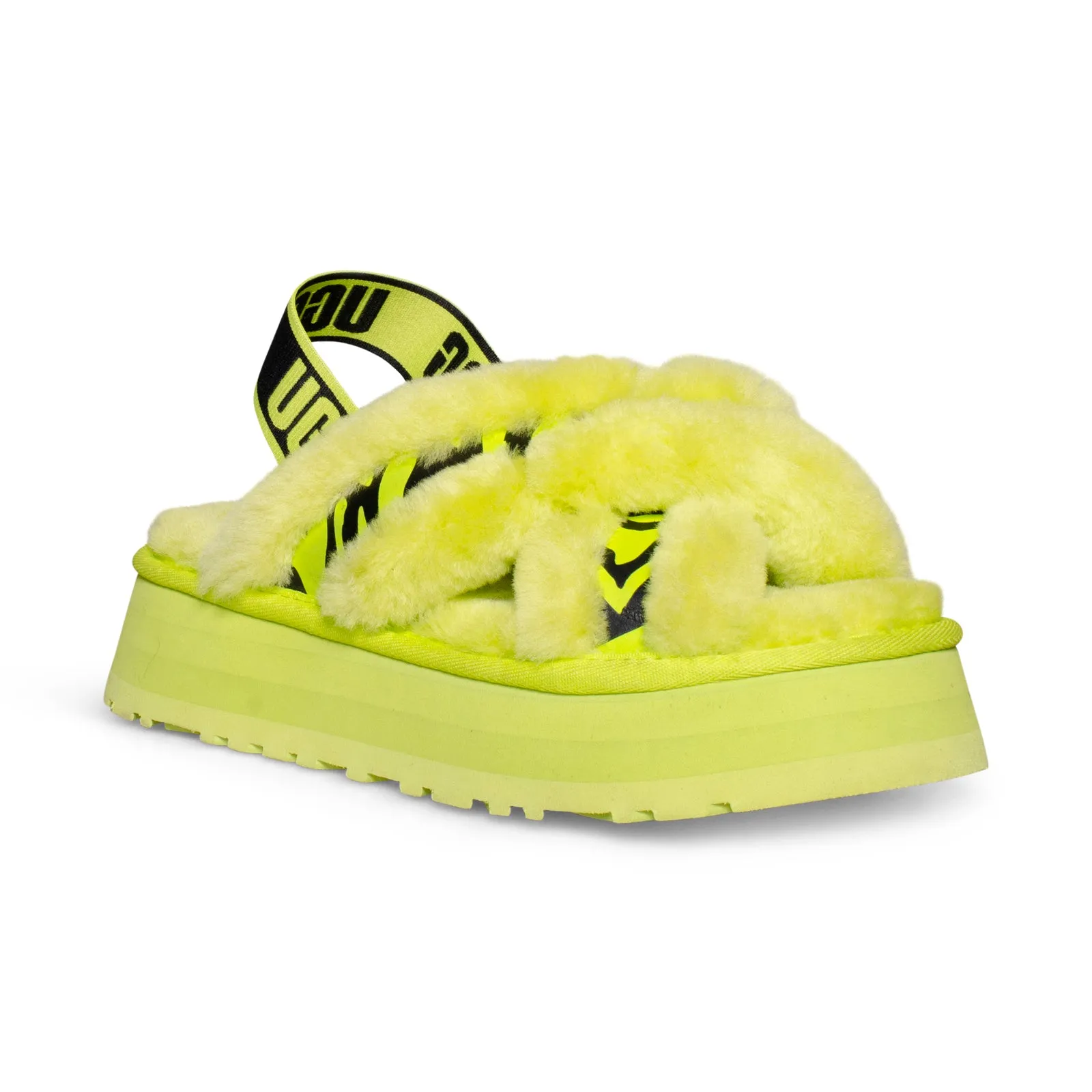 UGG Disco Cross Animalia Lime Slides - Women's