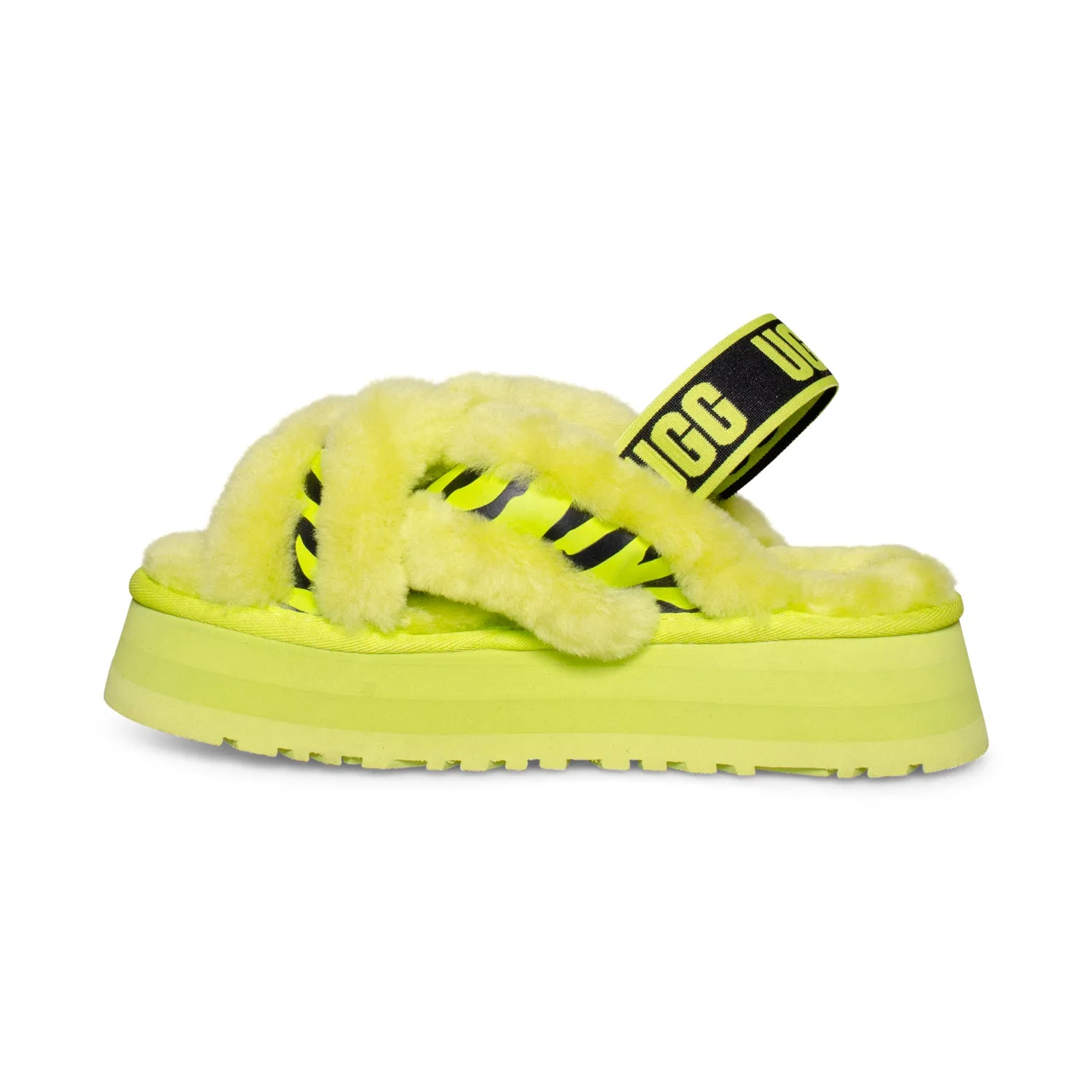 UGG Disco Cross Animalia Lime Slides - Women's