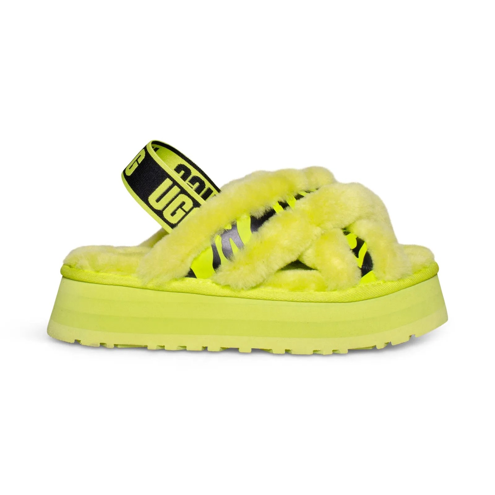 UGG Disco Cross Animalia Lime Slides - Women's