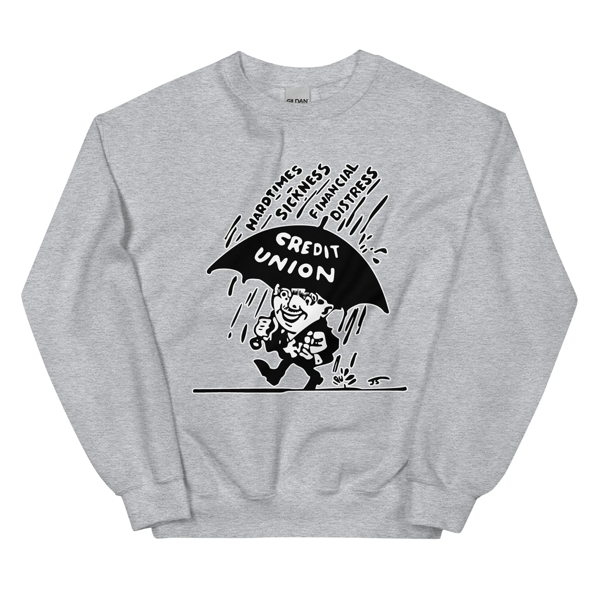 Umbrella Man Crewneck Sweatshirt (white outline) Full Logo