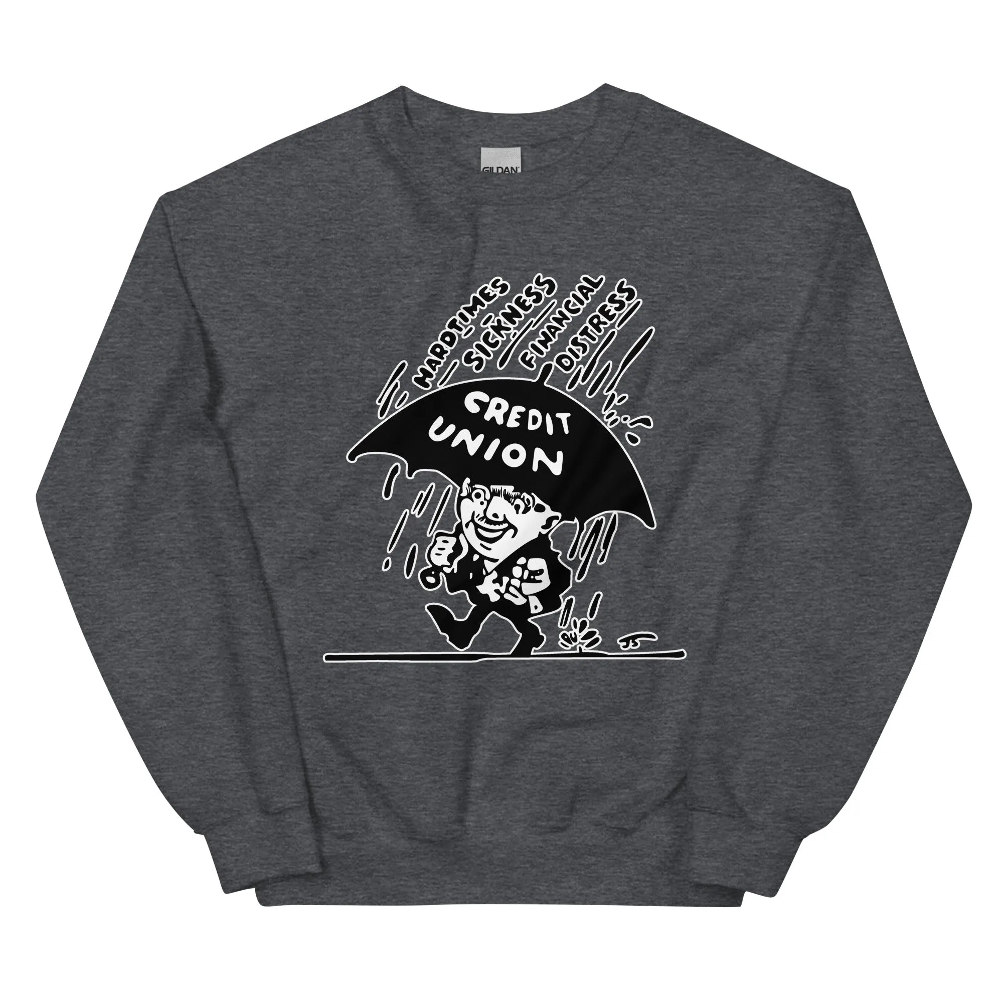 Umbrella Man Crewneck Sweatshirt (white outline) Full Logo